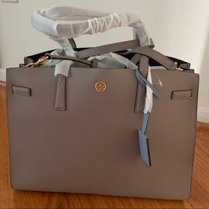 NWT Tory Burch Walker Satchel Grey Heron